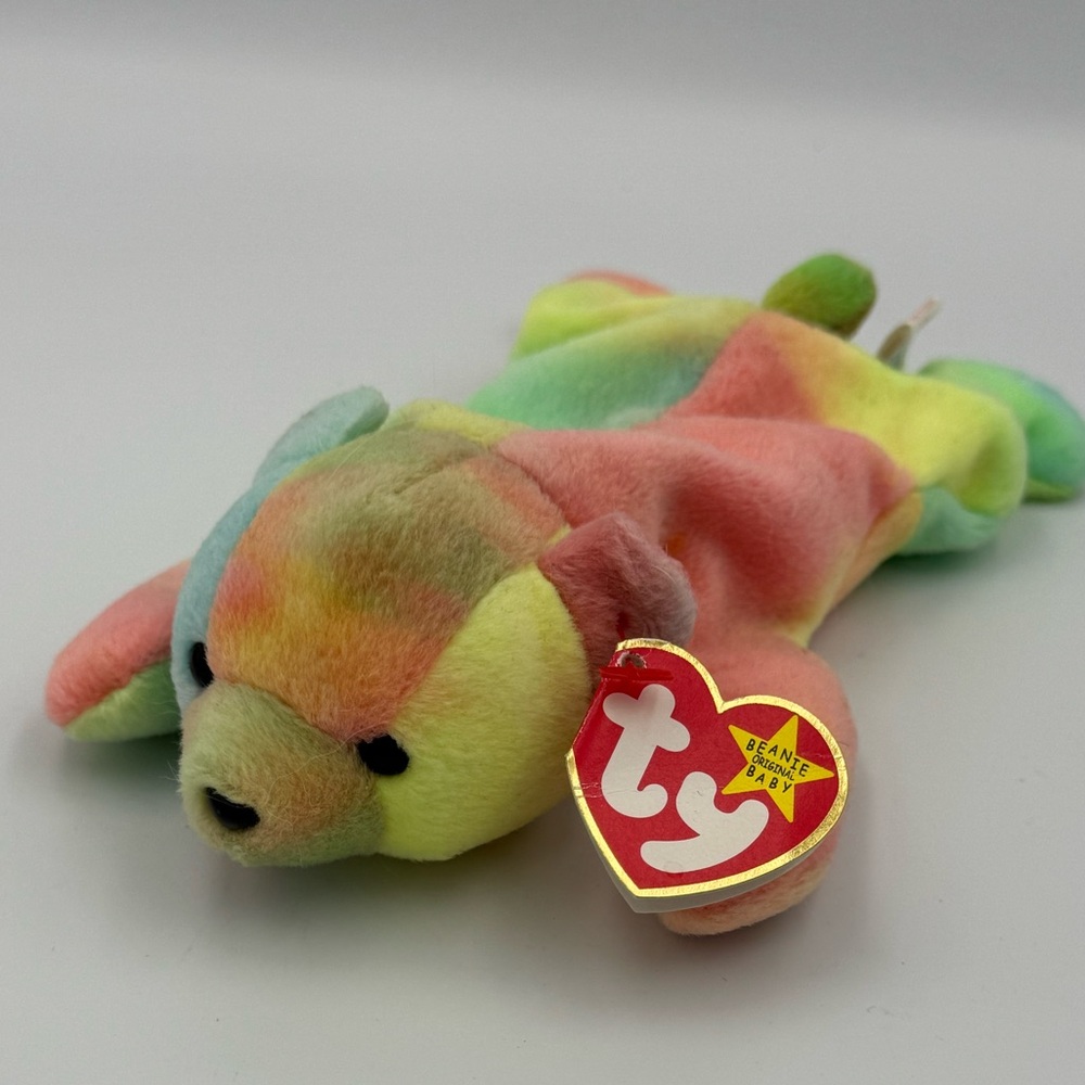 Ty Beanie‎ Baby Sammy Tie Dye Bear 1998 Plush w/ Tag Protector Vintage Y2K